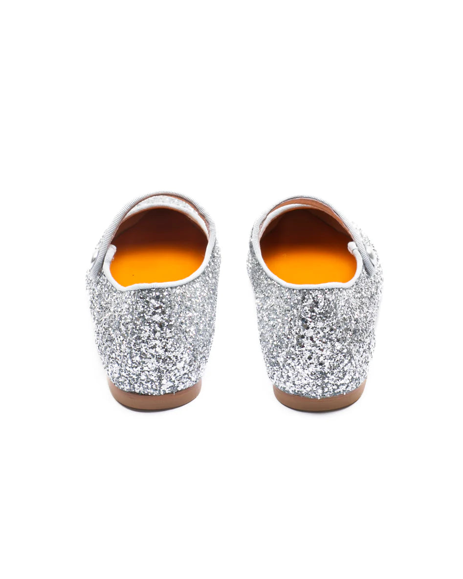 Ballerina a punta in glitter Silver