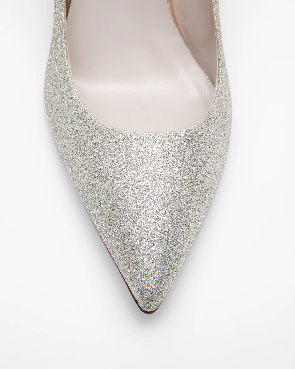 Décolleté Sposa in glitter platino