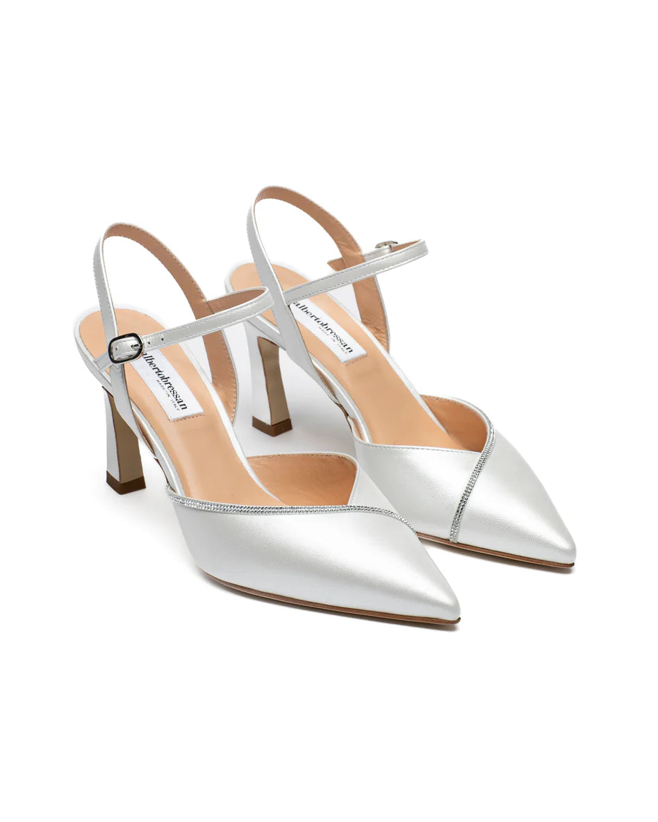 Slingback Sposa con cinturino e Swarovski