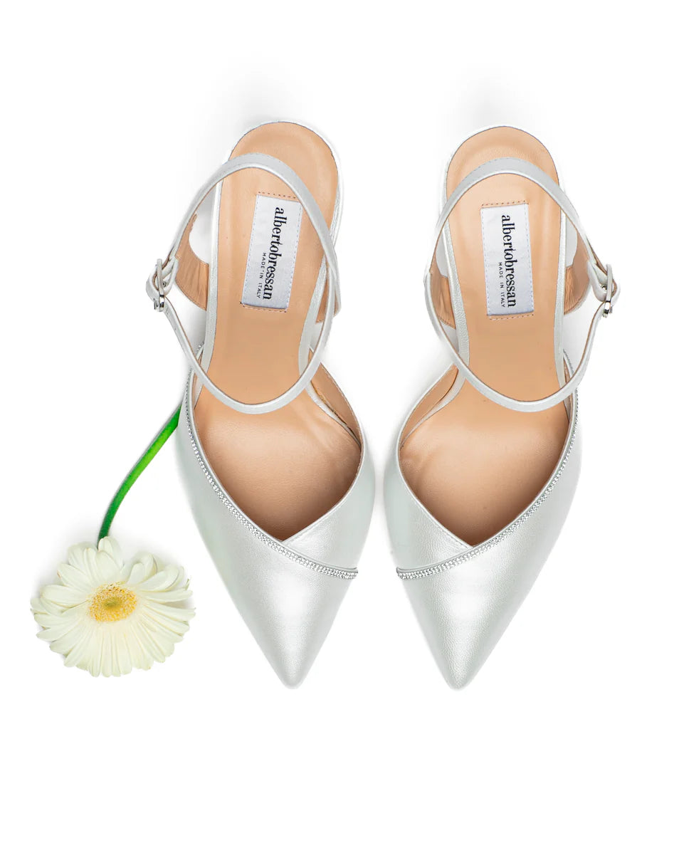 Slingback Sposa con cinturino e Swarovski