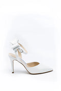 Slingback Sposa con fiocco perlato bianco