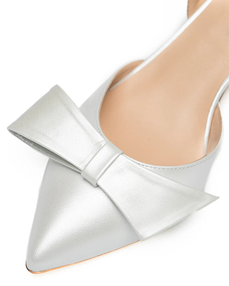 Slingback Sposa con fiocco tacco 50 mm