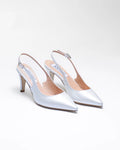 Slingback Sposa in perlato bianco a punta
