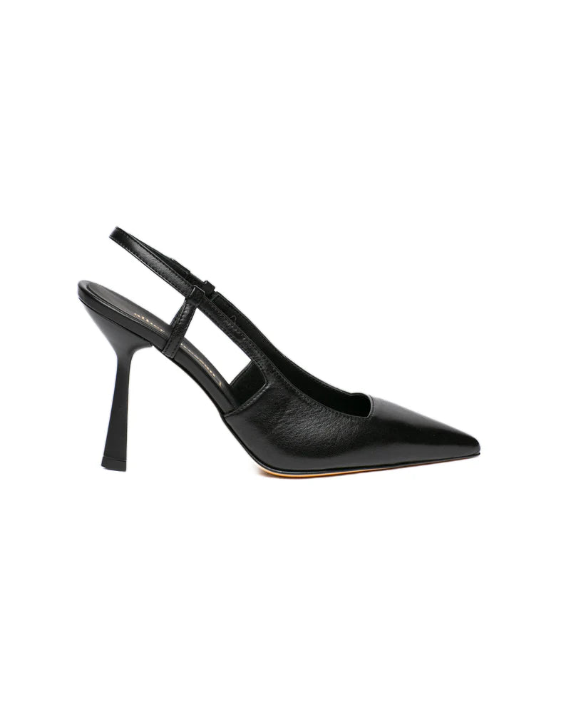 Slingback nappa nera