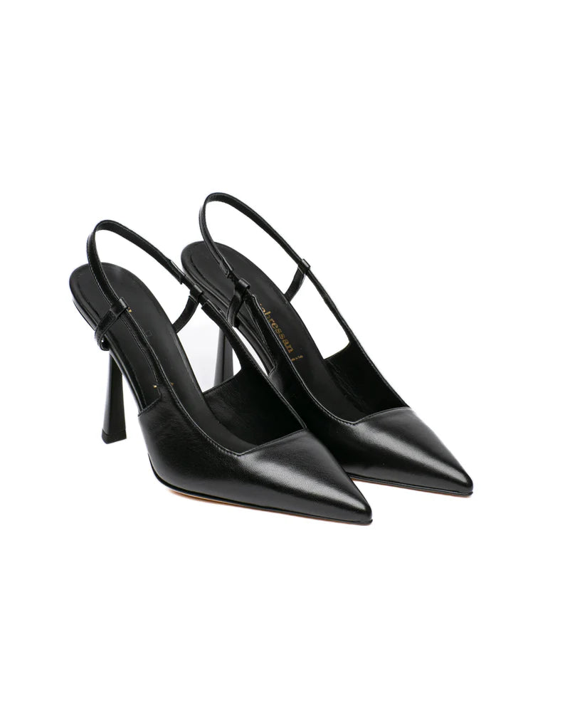 Slingback nappa nera