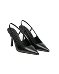 Slingback nappa nera
