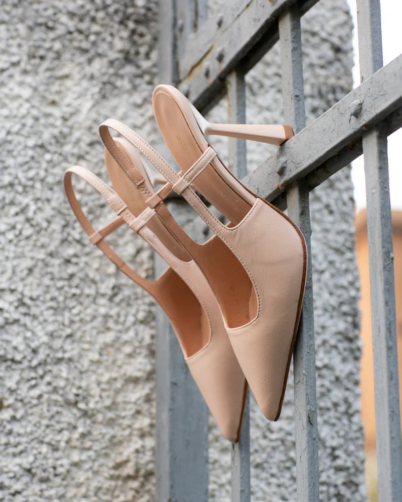 Slingback nappa nude