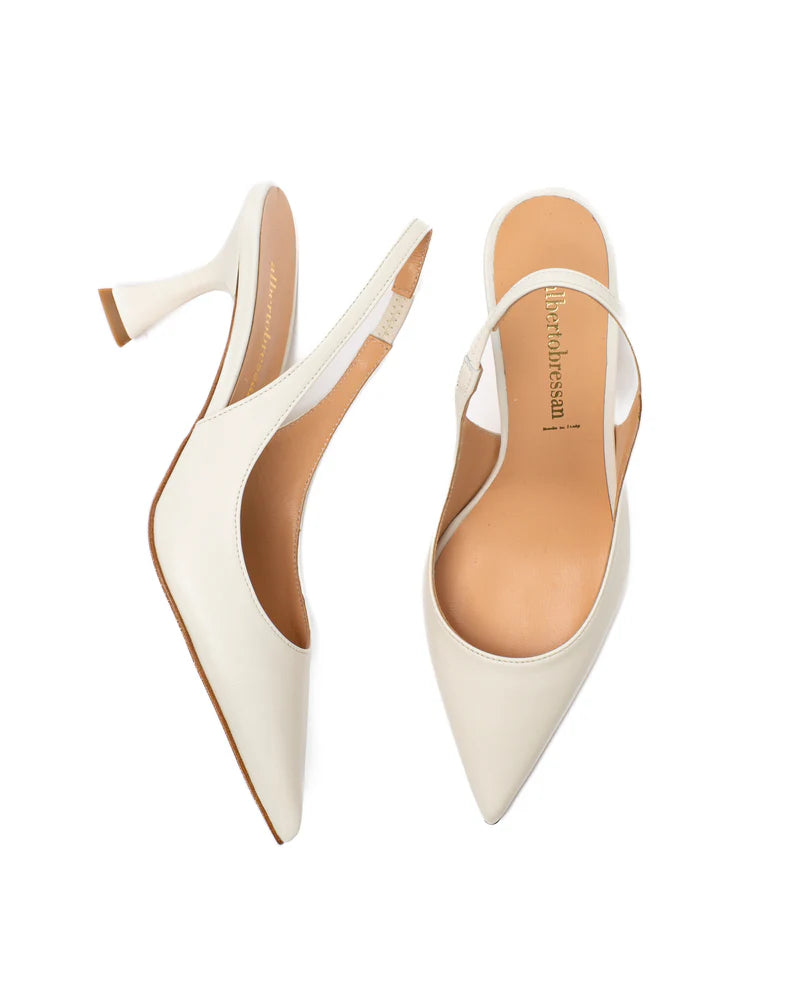 Slingback nappa off white