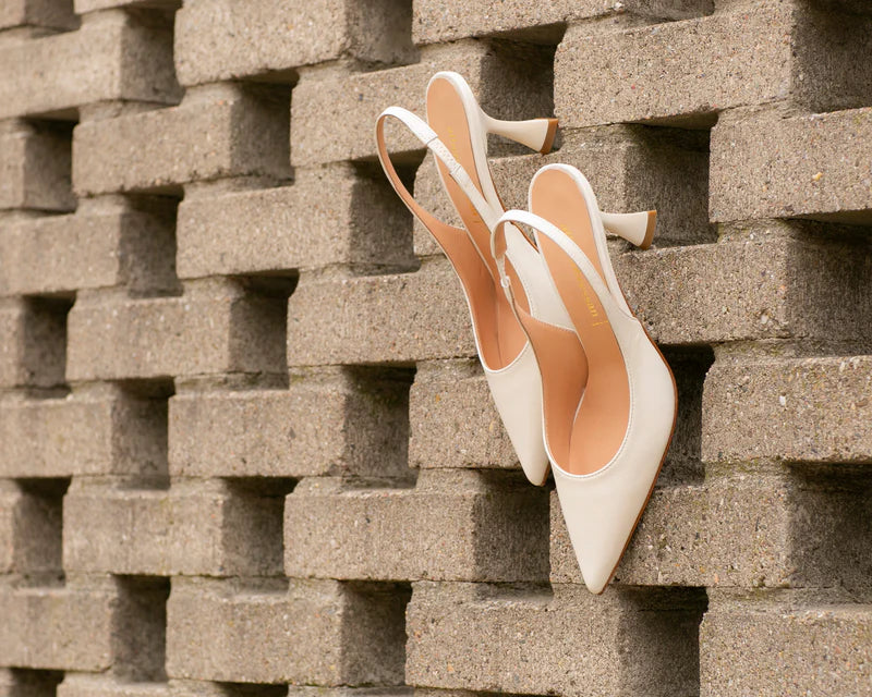 Slingback nappa off white